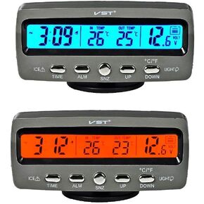 4 In 1 LED Digital Display Vehicle Car Kit Thermometer Voltmeter Clock 12V