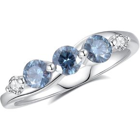 خاتم فرقة المشاركة Moissanite للنساء Solitaire Ring 18K White Glod Plated S925 Sterling Silver Wedding Jewelry Gift