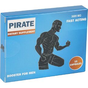 Pirate Herbal Male Supplement for Men – Fast Acting Energy & Stamina Booster with Horny Goat Weed, Maca Root, Tongkat Ali, Muira Puama & Vitamin B6 – Supports Endurance, Performance & Vitality