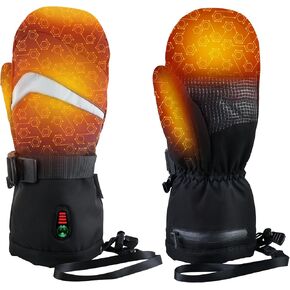 Heated Mittens Gloves for Men Women, 7.4V 3000mAh Electric Heated Gloves for Skiing, Motorcycle, Outdoor Work Rechargeable Heated Gloves