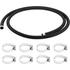 1/2" Fuel Line Kit 7.51ft Vacuum Hose Automotive Fuel Hose with 8 Clamps