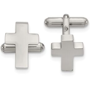Solid Stainless Steel Cross Cufflinks