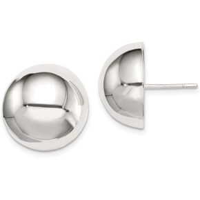 Sterling Silver 16mm Half Ball Earrings