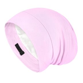 Fittia Satin Hair Bonnet for Sleeping, Silky No Frizzy for Curls Care, Adjustable Strap for Non-Slip, Dreadlocks Cap for Women&Men