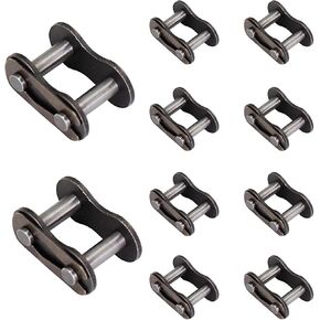 8 PCS Heavy Duty Motorcycle Master Chain Roller, #415 Carbon Steel Stainless Steel Strong Load-bearing Chain Cross Master Chain Link Chain Header, for Most Bikes Motorcycles Mini Karts (Black)
