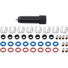 MOTOKU 8 Set Fuel Injector Repair Seal Kit w/Micro Filter Removal Tool for Chevy GMC Cadillac Escalade Silverado Suburban Tahoe Avalanche Trailblazer Express Sierra Envoy Yukon 1999-2007 V8