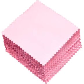 USHIGOO 50pcs Jewelry Cleaning Cloth Polishing Cloth for Sterling Silver Gold Platinum Small Polish Cloth (3.15" x 3.15")