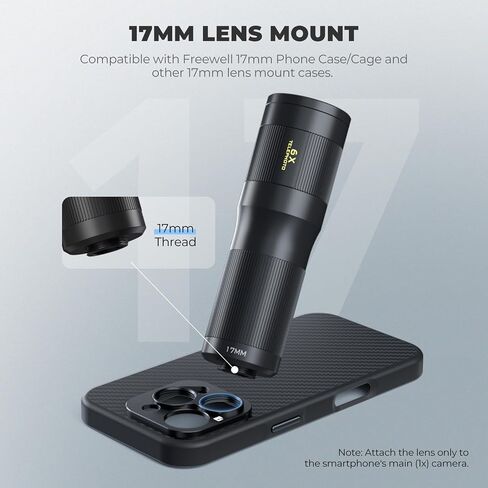 Freewell 1.7X Telephoto Lens for 17mm Mount Phone Case in Saudi Arabia