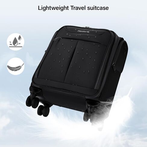 Hanke Underseat Carry On Luggage with Wheels, Lightweight Small Suitcase Airline Approved 16 Inch Softside Personal Item Travel Bag for Women Men, Compact Under Seat Luggage with Spinner Wheels,Black in Saudi Arabia