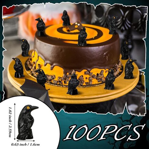 50 Pcs Miniature Crows Figurines Mini Resin Crows Figures Black Raven Summer Decor Tiny Resin Animals for Halloween Scene Decor in Kuwait