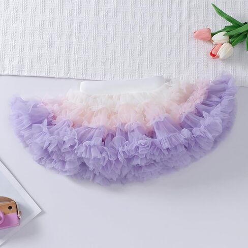Tutu for Toddler Girls Princess Fluffy Soft Tulle Ballet Birthday Party Pettiskirt Tutu Skirt Dress (9M-5T) in Kuwait