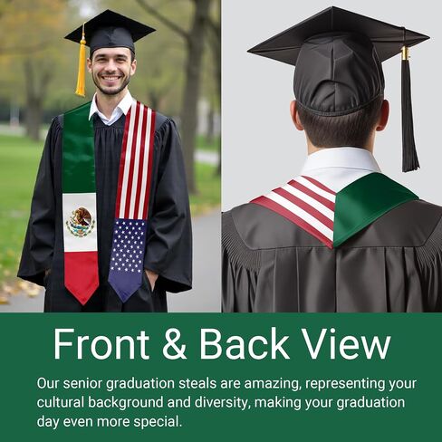 Mexico Mixed Flag Graduation Stole Sash Mexican Flag Graduation Sash For International Graduates in Saudi Arabia