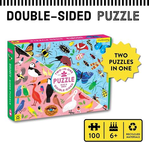 لغز آركتيك فوق وتحت 100 قطعة بوجهين من مودبي، صور ملونة لحيوانات الأراضي والمحيطات القطبية الشمسية، الأعمار 6 سنوات فما فوق، 2 أحجية مرحة في صندوق واحد لمضاعفة متعة الألغاز! in Kuwait