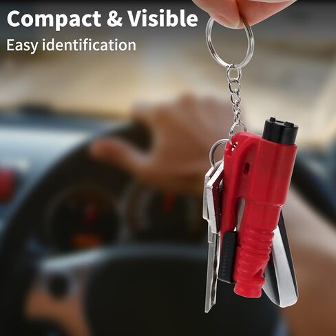 Lecart 16 PCS أدوات الهروب من السيارة مع حزام الأمان القاطع Wimdow Breaker Whistle Keychain 3 في 1 يجب أن يكون لدى أداة سلامة مركبة الطوارئ لمالك السيارة in Kuwait