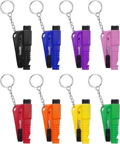 Lecart 16 PCS أدوات الهروب من السيارة مع حزام الأمان القاطع Wimdow Breaker Whistle Keychain 3 في 1 يجب أن يكون لدى أداة سلامة مركبة الطوارئ لمالك السيارة in Kuwait