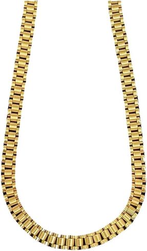 Super Noble Surgical Stainless Steel Luxury Looking Golden PVD Vacuum Plating Watch Band Style Linked Necklace in Kuwait