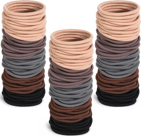 Anezus 200 Pcs Black Elastics Hair Ties Small Bulk Hair Ties Hair Bands (4mm) in Saudi Arabia