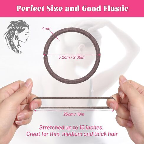 Anezus 200 Pcs Black Elastics Hair Ties Small Bulk Hair Ties Hair Bands (4mm) in Saudi Arabia