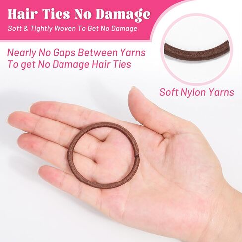 Anezus 200 Pcs Black Elastics Hair Ties Small Bulk Hair Ties Hair Bands (4mm) in Saudi Arabia