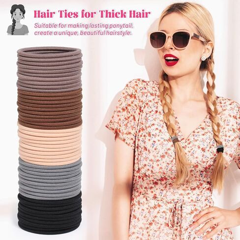 Anezus 200 Pcs Black Elastics Hair Ties Small Bulk Hair Ties Hair Bands (4mm) in Saudi Arabia