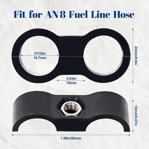 Jikvmi 4 PCS Hose Separator Clamp, Fuel Line Mounting Clamp, fit for Fuel Line, Oil Line, Brake Line, Water Pipe and Gas Line, ABS+PC,Black (4, AN6) in Kuwait