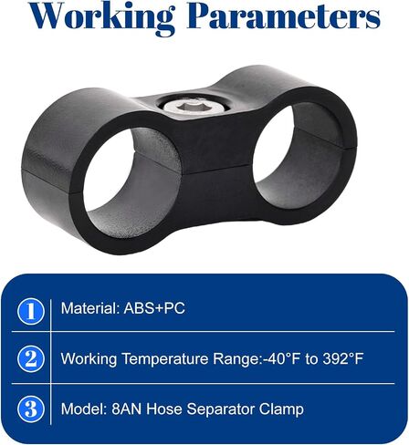 Jikvmi 4 PCS Hose Separator Clamp, Fuel Line Mounting Clamp, fit for Fuel Line, Oil Line, Brake Line, Water Pipe and Gas Line, ABS+PC,Black (4, AN6) in Kuwait