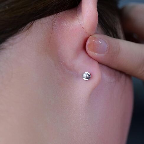 Limerencia Titanium Hypoallergenic G23 Implant Grade Screw Back Earrings Tragus 20G Helix F136 Piercing Post for Sensitive Ears Cartilage in Saudi Arabia