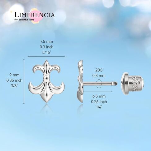 Limerencia Titanium Hypoallergenic G23 Implant Grade Screw Back Earrings Tragus 20G Helix F136 Piercing Post for Sensitive Ears Cartilage in Saudi Arabia