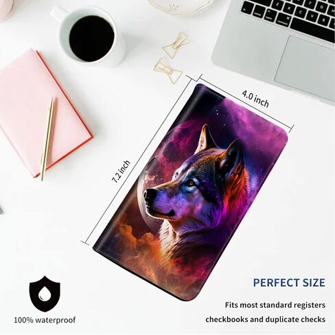 DEGDFSGR Checkbook Cover PU Leather Standard Duplicate Register Check Card Book Holder Wallet with RFID Blocking Function for Girl Men Women, Eagle and US Flag in Saudi Arabia