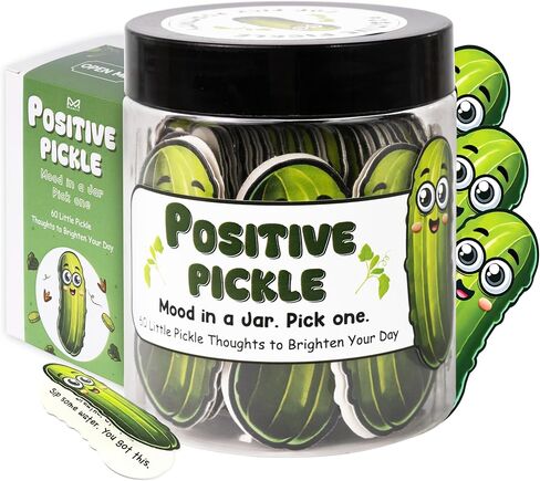 Emotional Support Pickle Jar, 60 Positive Affirmation Cards in Jar, Self Care Gift, Inspirational Gifts for Women, Unique Birthday Gifts for Women, Teen Girl Gifts Trendy Stuff in Kuwait