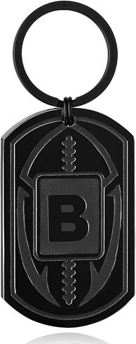 Initial Keychain Gifts for Men,Football Letter Dog Tag Mens Keychain,Mens Accessories Christmas Gifts in Kuwait