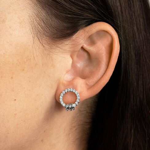 أقراط ذهبية للنساء العصرية 14K الذهب مطلي بالزركونيا Zirconia stud أقراط صغيرة لذيذ الهدايا الجولة الجولة المجوهرات لها in Kuwait