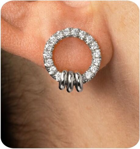 أقراط ذهبية للنساء العصرية 14K الذهب مطلي بالزركونيا Zirconia stud أقراط صغيرة لذيذ الهدايا الجولة الجولة المجوهرات لها in Kuwait