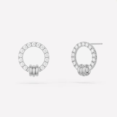 أقراط ذهبية للنساء العصرية 14K الذهب مطلي بالزركونيا Zirconia stud أقراط صغيرة لذيذ الهدايا الجولة الجولة المجوهرات لها in Kuwait