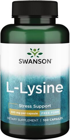 نموذج Swanson Free L -Lysine - المكمل الطبيعي الذي يعزز دعم الإجهاد وصحة الجهاز العصبي - قد يعزز الاسترخاء - (300 كبسولة ، 500 ملغ لكل منهما) in Saudi Arabia