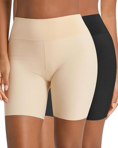 Slip Shorts for Under Dresses Women, Cooling Anti Chafing Seamless Mid Thigh Under Skirt Smooth Boyshorts Panties in Kuwait