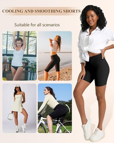 Slip Shorts for Under Dresses Women, Cooling Anti Chafing Seamless Mid Thigh Under Skirt Smooth Boyshorts Panties in Kuwait