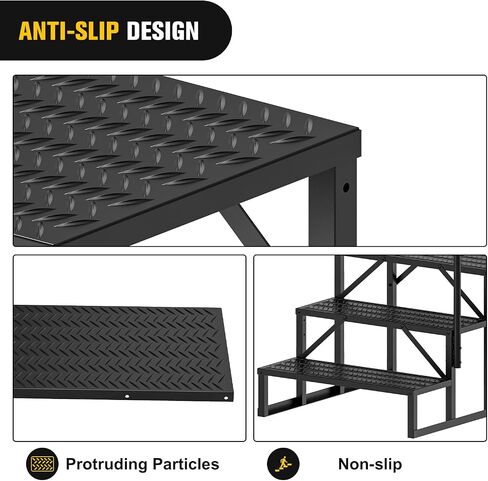 Nilight RV Steps with Handrail, 2 Steps Hot Tub Steps Outdoor RV Stairs Step Portable Mobile Motor Home Stairs for Camper Travel Trailers Dock Entry Steps 5th Wheel RV Porch with Anti-Slip Handrail in Saudi Arabia