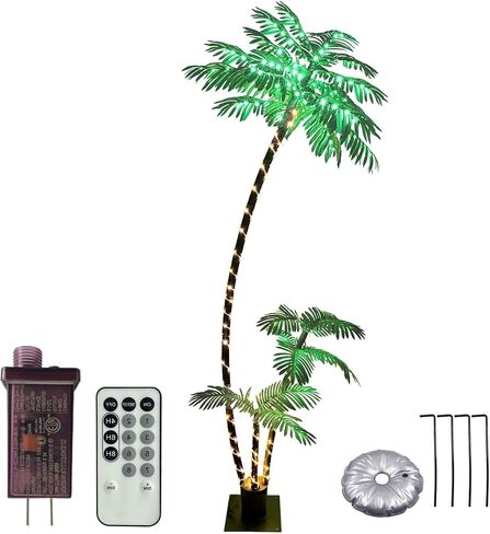 7ft Solar Lighted Palm Tree, Home Room Decor 260LED Christmas Tree, 3 Trunks Artificial Palm Trees for Outside Patio, Indoor Decorations, Outdoor Garden, Pool in Saudi Arabia
