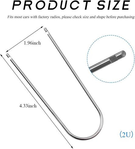 2 PCS Car Radio Removal Tool, U-Shaped Automotive Radio Disassembly Pry Tool Kit, Stainless Steel Stereo CD DVD Host Release Removal Tool for Most Vehicles, Car Accessories in Saudi Arabia
