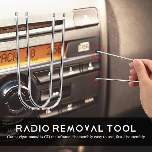 2 PCS Car Radio Removal Tool, U-Shaped Automotive Radio Disassembly Pry Tool Kit, Stainless Steel Stereo CD DVD Host Release Removal Tool for Most Vehicles, Car Accessories in Saudi Arabia