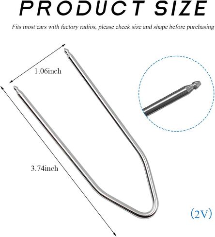 2 PCS Car Radio Removal Tool, U-Shaped Automotive Radio Disassembly Pry Tool Kit, Stainless Steel Stereo CD DVD Host Release Removal Tool for Most Vehicles, Car Accessories in Saudi Arabia