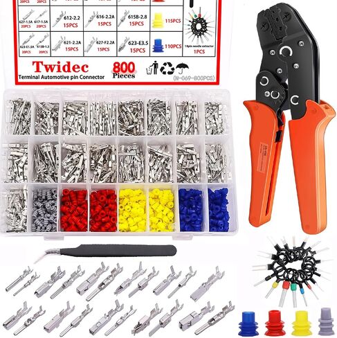 Twidec/535 قطعة سيارة سلك كهربائي محطة دبابيس مجموعة موصل 1/1.5/1.8/2.2/2.8/3.5 مللي متر 21 نوع ذكر وأنثى موصل دبابيس محطة السيارات موصل كهربائي غير معزول التوصيل إزالة تجعيد دبابيس in Saudi Arabia