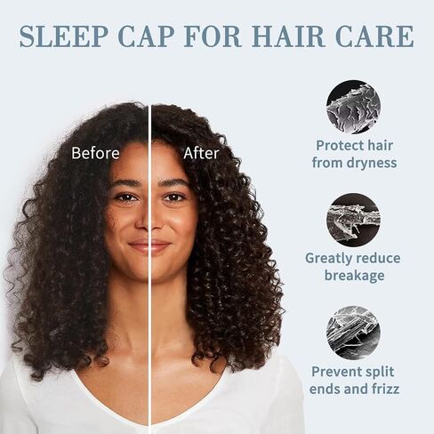 Fittia Satin Hair Bonnet for Sleeping, Silky No Frizzy for Curls Care, Adjustable Strap for Non-Slip, Dreadlocks Cap for Women&Men in Saudi Arabia