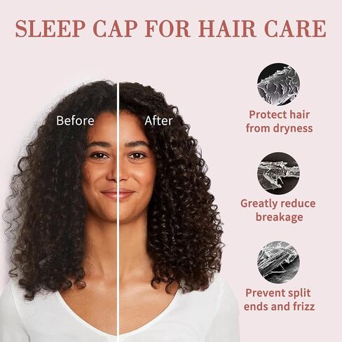 Fittia Satin Hair Bonnet for Sleeping, Silky No Frizzy for Curls Care, Adjustable Strap for Non-Slip, Dreadlocks Cap for Women&Men in Saudi Arabia