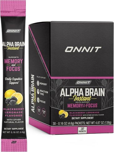 ONNIT Alpha Brain Instant - Pineapple Punch Flavor - Nootropic Brain Booster Memory Supplement - Brain Support for Focus, Energy & Clarity - Alpha GPC Choline, Cats Claw, L-Theanine, Bacopa - 30ct in Saudi Arabia