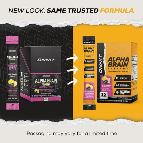ONNIT Alpha Brain Instant - Pineapple Punch Flavor - Nootropic Brain Booster Memory Supplement - Brain Support for Focus, Energy & Clarity - Alpha GPC Choline, Cats Claw, L-Theanine, Bacopa - 30ct in Saudi Arabia