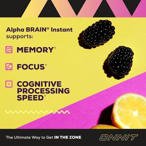 ONNIT Alpha Brain Instant - Pineapple Punch Flavor - Nootropic Brain Booster Memory Supplement - Brain Support for Focus, Energy & Clarity - Alpha GPC Choline, Cats Claw, L-Theanine, Bacopa - 30ct in Saudi Arabia