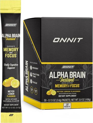 ONNIT Alpha Brain Instant - Pineapple Punch Flavor - Nootropic Brain Booster Memory Supplement - Brain Support for Focus, Energy & Clarity - Alpha GPC Choline, Cats Claw, L-Theanine, Bacopa - 30ct in Saudi Arabia