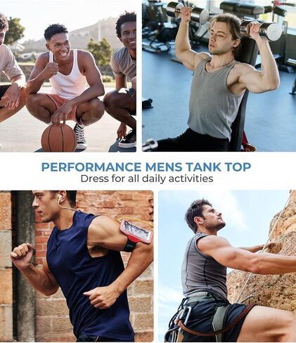 BAMBOO COOL Men's Tank Top Undershirts Moisture Wicking Breathable, Fitted Ruglar Fit T Shirts for Men 3 Pack in Saudi Arabia